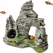 boxtech Aquarium Mountain Ornament, Fish Tank Decoration Accessories for Betta,Turtle,Goldfish,Shrimp,Guppy (Mountain Ornament *1)