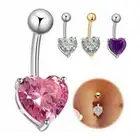 Beauty Crystal Heart Dangle Navel Belly Button Ring Bar Body Piercing Jewelry