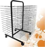 Art Drying Rack for Classroom,Double-Sided Movable Floor-Standing Painting Drying Rack,Suitable for Engineering Drawings Paintings Prints(38 Shelves)