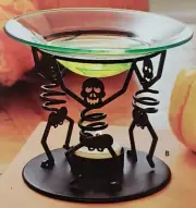 PartyLite Bones Aroma Melts Warmer Black Metal Brand New in Box NIB