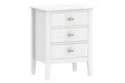 Arven Wooden Modern Nightstand Bedside Side Table 3-Drawers White