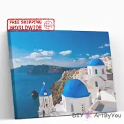 Paint By Numbers Kit Santorini Ocean Acrylic Oil Brush Kids Draw Beginner Home