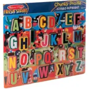 Melissa & Doug ALPHABET Wooden Tray Puzzle JUMBO CHUNKY ABC Kids Educational BN