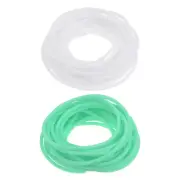 Rubber Cord Tube Hollow Pipe 16ft 1/8" Dia 1/16" Hole Tubing Blue Green, White