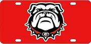 Georgia Bulldogs Laser Cut Printed Acrylic Bulldog Head Insert License Plate CRA Tag (Red)