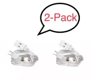 (2 Pack) 3-Outlet Power Extension Cord, 6-foot , White, 16AWG