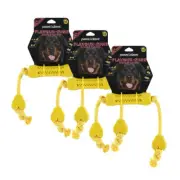 3x Paws & Claws Dog Toy 65cm Flavour-Bone Rubber Double Tugger Beef Flavoured YL