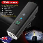 1200LM USB Rechargeable Waterproof LED Bike Lights MTB Cycle Front & Rear Light