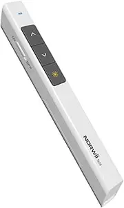 NORWII N26 Laser Pointer for Presentation Clicker 330FT/100M, 2.4GHz Wireless Presenter PPT Clicker for PowerPoint Remote Presentation Pointer Computer Clicker (White)