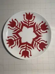 Crate & Barrel Kate Forrester Nordic Snowflake Red 8’ Plates/Set Of 4/ 2015/New