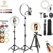 10in LED 6000K Ring Light Kit Dimmable For Makeup Phone Camera Selfie With Stand