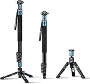 [SIRUI] Aluminum Monopod with Feet, 75.8" Professional Monopod for Cameras, Compact Travel Monopod with Quick Release Plate, Max Load 33lbs, Compatible with Sony Canon Nikon DSLR Camera, AM-404FL+QC-55