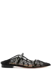 Malone Souliers Maureen Floral-embroidered Mesh Flats - Black - 37 (IT37 / UK4) 37 (IT37 / UK4)