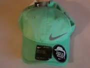 Nike Girls 4-6 Featherlite Dri-Fit Swoosh Neon Green Ponytail Holder Cap 2017
