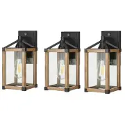 Set of 3 Dusk to Dawn Outdoor Wall Lights Exterior Light Fixtures Wall Mount
