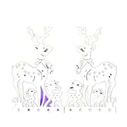 2PCS Home Decor Symmetrical Christmas Deers Removable Wall Stickers, Size: 57cm x 46.5cm(White)