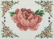 Rose Hand Painted Needlepoint Canvas