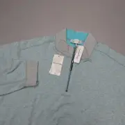 Tommy Bahama Flip Coast Reversible Half-Zip Sweater Bala Shark Blue Size 4XLB