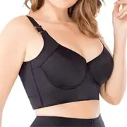 Women's Sculpting Uplift Bra Fashion Deep Cup Bra Full Back Coverage Hide Fat Smooth Bra Zekai Black B38