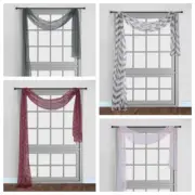 1PC PRINTED 2TONE SHEER WINDOW SCARF VALANCE TOPPER HOME, TABLE RUNNER DECOR C37