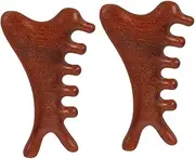 WOFASHPURET 2pcs Wide Tooth Wooden Comb Durable Scalp Massagers for Hair Growth Multipurpose Tool Lightweight and Portable Head Massagers for Men and Women