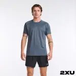 【2XU】男 AERO運動短袖上衣(鐵灰/反光黑)