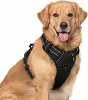 Dog Harness No-Pull Pet Harness Adjustable Outdoor Pet Vest 3M Reflective Oxford Material Vest for Dogs Easy Control for Small Medium Large Dogs Black XL