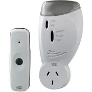 HPM 240V Plug In Wireless Door Chime with Flashing Light 70m Range White