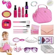 Purse for Little Girls - 32X Pretend Purse Toy Kit for Little Girl | Princess Toy Accessories Pretend Makeup Set for Girls Age 3-8