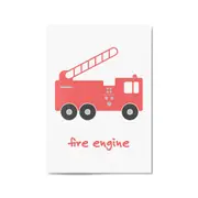 Red Fire Engine Boys Bedroom Nursery Wall Art