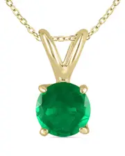 Gem Spark 14K 0.23 ct. tw. Emerald Solitaire Necklace