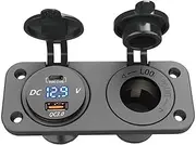 12V USB Type-C and QC3.0 Car USB Port Outlet Charger Socket Charging Port Saving Space for Car Marine Boat USB Car Socket