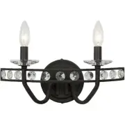 Varaluz 363B02CB Monroe 2 Light 15 inch Carbon Bath Vanity Wall Light