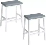 Bar Stools, Set of 2 Bar Chairs, PU Leather Upholstered Breakfast Stools, Easy A