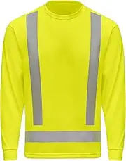 [Red Kap] Men's Hi-Visibility Long Sleeve Performance Core Tee, Type R