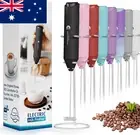 Powerful Milk Frother Handheld Foam Maker, Mini Whisk Drink Mixer for Black