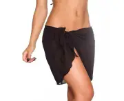 Black Women Sarong Skirt Wrap Short Cover Pareo Swim Beach Bikini Beachwear up