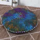 Floor Pillow Mandala Bohemian Indian Sitting Cushion Cover RoundThrow Pouf Cover