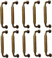10pcs Antique Brass Cabinet Pulls, 3.78" Vintage Kitchen Cabinet Handles, Zinc Alloy Drawer Pulls Handles for Home, Bathroom, Office