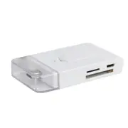 Type-c Dual USB 2.0 Micro USB OTG Desktop Holder Memory Card TF Card Reader for Mobile Phone WHITE COLOR