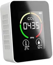 Carbon Dioxide Detector Temperature Humidity Air Monitor Greenhouse Warehouse Home CO2 Meter Temperature Humidity Meter White Easy Calibration