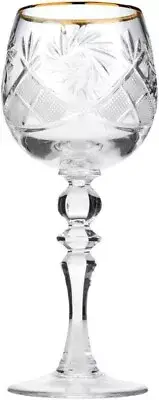 Neman TM7565G-X, Crystal Gold Wine Glasses, Stemware, Set of 6.