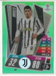 2020-21 Topps Chrome Match Attax Alvaro Morata Green Refractor #/99 Juventus