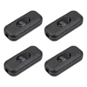 Inline Cord Switch AC 250V 6A On/Off Rocker Switch Lamp Light Switch Black 4pcs