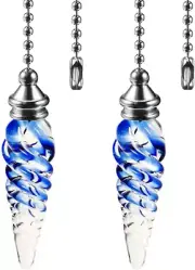 Ceiling Fan Pull Chain Ornaments 12 Inches Crystal Glass Fan String Pulls Extens