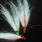 4pcs/Box White Ice Dubbing Fox Tail Streamer Fly Salmon Fishing