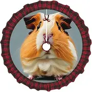 [VPPUR] Cut Guinea Pig Print Xmas Tree Skirt Santa Xmas Decor Holiday Party 48''36''30''Christmas Tree Skirt