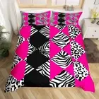 Zebra Bedding Duvet Cover Set Kids Cheetah Bedding Set Geometry Animal Print