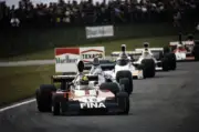 Carlos Pace Surtees TS16 Ford leads Jean Pierre Beltoise BRM P201 Old Photo 2