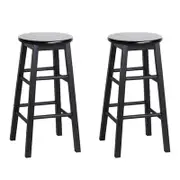 Artiss 2x Bar Stools Round Chairs Wooden Black